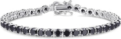 FANCIME Birthstone Bracelet Sterling Silver Gemstone Tennis Bracelets Fine Jewelry Wedding Bridal Prom Birthday Gift for Women Her, Length 7.2 Inch Width 4mm