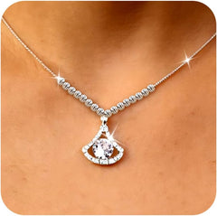 Sonateomber Dainty Chain Simple Pendant Necklace for Women, Cute Statement Rhinestone Single Dangle Necklaces Thanksgiving Christmas Jewelry Gift