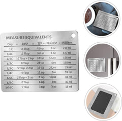Unomor Reusable Magnetic Kitchen Conversion Chart Stainless Steel Measuring Cup Spoon Equivalent Guide Ounces Cups Tablespoons and Teaspoons Conversion for Home Use