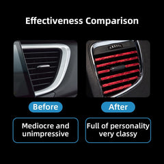 Ziciner 20 Pcs Car Air Conditioner Decoration Strip, Waterproof Bendable Auto Vent Outlet Shiny Trim, Universal Vehicle Interior Accessories Suitable for Most Air Vent Outlet (Shiny Red)