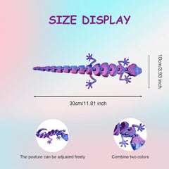 3D Printed Gecko Animals Toys - Flexible Fidget Lizard Toys for Adults, Home Office Decor, Stocking Stuffers Bulk, Birthday Party Halloween