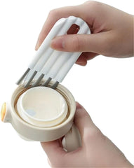 Multifunctional Flexible Gap Brush Cup Cover Groove Nipple Bottle Gap Brush Household Soft Bristles Cleaning Brush Kitchen Tool(White)