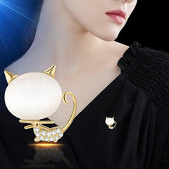 Animal Brooches for Women Cat Dog Fox Brooch Pin Rhinestone Crystal Animal Lapel Pins Jewelry Gifts Valentine's Day Gifts for Wife Mom Girl