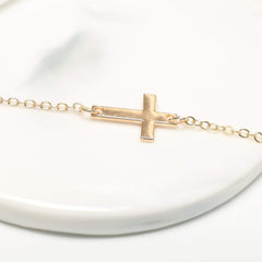 Boho Bracelet with Tiny Cross hand chain for women and Girls