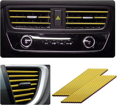 Ziciner 20 Pcs Car Air Conditioner Decoration Strip, Waterproof Bendable Auto Vent Outlet Shiny Trim, Universal Vehicle Interior Accessories Suitable for Most Air Vent Outlet (Shiny Red)