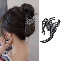 1 Pack Black Spider Hair Claw Clips Halloween Hair Clips for Women Strong Hold Metal Hair Jaw Clips Large Spider Pearl Exquisite Design Halloween Hair Barrette Clips for Costume Party Hair Decoration