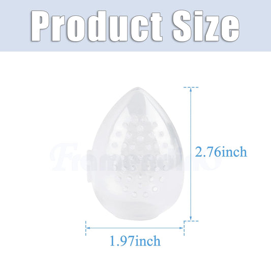 Framendino, 4 Pack Breathable Makeup Sponge Case Protective Plastic Beauty Container Blender Holder Cosmetic Egg Storage Cases for Women Girls Travel Clear Teardrop-Shaped