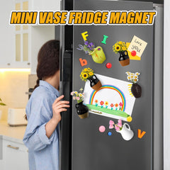 Cute mini Vase Fridge Magnets, 3D Resin vase Refrigerator Magnets, Shatterproof Multifunctional and Fun Fridge Accessories for Decoration in Kitchens, Offices, Or Magnetic Surfaces（8pcs））