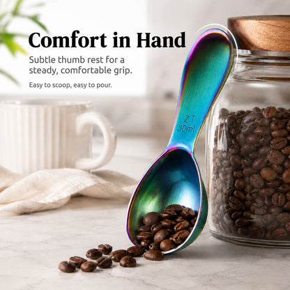 1 Pcs Coffee Scoop, Premium 2 Tablespoon Coffee Spoon for Ground Coffee and Tea, Ergonomic Handle
