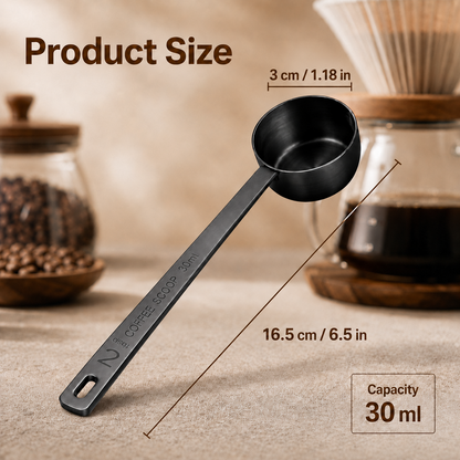 Long Handle Metal Coffee Scoop 6.5in, 2 Tablespoon 30ml 18/8 Stainless Steel Measuring Spoon for Coffee Grounds, Beans, Tea Powder, Tall Storage Jars & Containers