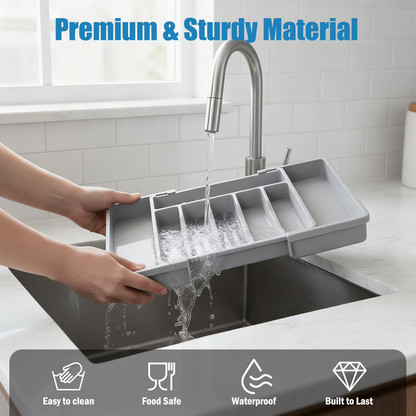 Rinima Large Silverware Drawer Organizer for Kitchen, Expandable Utensil Tray for Spoons Forks Knives Tools, 6-8 Slots