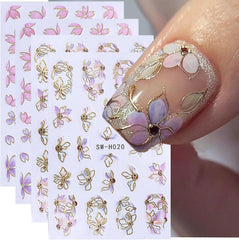 Halloween Nail Art Stickers Decals 3D Cute Ghost Black Cat Halloween Nail Stickers 4PCS Pumpkin Spider Web Skeleton Flower 3D Embossed Nail Decals Manicure Sliders for Women Nail Art Decorations