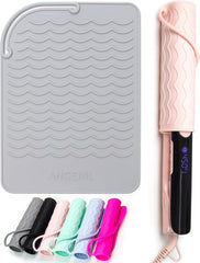 ANGENIL Flat Iron Silicone Mat and Travel Case for Hair Tools - Heat Resistant Mat, Straightener Pad, and Curling Iron Sleeve (9" x 6.5")