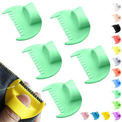 4mm Seam Guide for Hand Sewing Edge Lockranding Tool, Sewing Needle Gauge Measuring Tool, Mini Finger Ruler Kit Ideal for Leather/Fabric/Craft Sew, Blue 2 Pcs