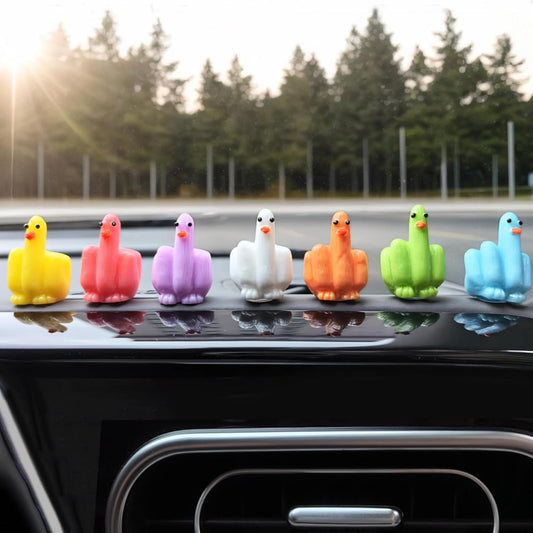 60Pcs Mini Ducks, Colorful Funny Tiny Middle Finger Duck for Hiding and Seek Prank, 1 Inch Mini Resin Ducks for Dollhouse Office Car Accessories Decor Mini Resin Ducks Tiny Figurines to Hide Mini Figu