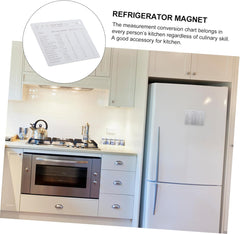Stainless Steel Refrigerator Magnetic Conversion Magnet Kitchen Conversion Table Baking Measurement Chart Reusable Wall Hanger