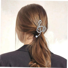 FIXOSHEE Large Pearl Music Note Claw Clip for Women Metal Hair Clamp with Strong Grip Elegant Large Hair Clip Stylish Decorative Headwear for Any Occasion