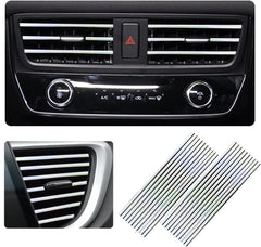 Ziciner 20 Pcs Car Air Conditioner Decoration Strip, Waterproof Bendable Auto Vent Outlet Shiny Trim, Universal Vehicle Interior Accessories Suitable for Most Air Vent Outlet (Shiny Red)