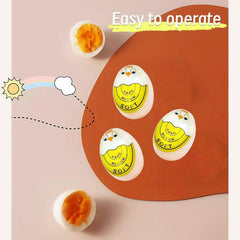 Color Changing Egg Timer for Boiling Eggs - Soft/Medium/Hard Boiled Doneness Indicator, BPA-Free Food-Safe Design, Easy-Read Yellow Timer, Nice Gift for Home Cooks