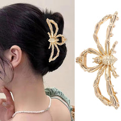 Halloween Spider Hair Clips for Women Girls, Silver Gothic Metal Hair Claw Clips With Faux Pearl Tassel - Halloween Hair Accessories Y2K Styling