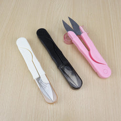 3 Pcs Portable U Shape Sewing Scissors - Embroidery, Cross-Stitch, Craft Thread Cutter Needlework Scissors (3)