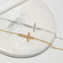 Boho Bracelet with Tiny Cross hand chain for women and Girls