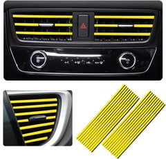 Ziciner 20 Pcs Car Air Conditioner Decoration Strip, Waterproof Bendable Auto Vent Outlet Shiny Trim, Universal Vehicle Interior Accessories Suitable for Most Air Vent Outlet (Shiny Red)