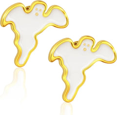 FULLIVE Halloween Earrings, Funny Skeleton Stud Dangle Skull Earrings, Hypoallergenic Halloween Accessories for Women Skeleton Jewelry