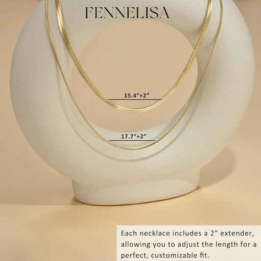 Layered Necklaces for Women,Dainty Gold Necklace for Women Trendy Gold Plated Necklace Set Stack Cuban Link Paperclip Chain Herringbone Jewelry Gifts 3Pcs