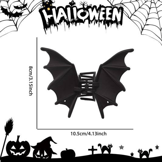 Halloween Bat Hair Clips for Women Black Bat Wing Hair Accessories Matte Metal Bats Claw Clips Goth Hairpins Gothic Medium for Thick Half Ponytail Barrettes Halloween Scary Party Costumes Favors 1Pcs