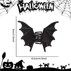 Halloween Bat Hair Clips for Women Black Bat Wing Hair Accessories Matte Metal Bats Claw Clips Goth Hairpins Gothic Medium for Thick Half Ponytail Barrettes Halloween Scary Party Costumes Favors 1Pcs
