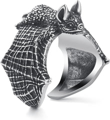 WESTMIAJW Bat/Lion/Spider/Wolf Ring Men Women,Mens Stainless Steel Gothic Punk Goth Animal Rings Jewellery Size O,Q,S,T1/2,V1/2,Y,Z+1