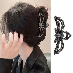 1 Pack Black Spider Hair Claw Clips Halloween Hair Clips for Women Strong Hold Metal Hair Jaw Clips Large Spider Pearl Exquisite Design Halloween Hair Barrette Clips for Costume Party Hair Decoration