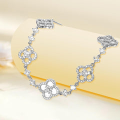 Women's 18K Gold Plated Clover Bracelet with Natural Shell - Four Leaf Lucky Charm Dainty Link Bracelets Jewelry for Women, Trendy Birthday/Mother's Day Gift