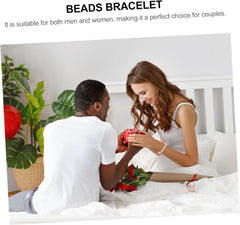 COSMEVIVI Skeleton Skull Beaded Bracelet Unisex White Turquoise Gothic Wristband for Men Women Sophisticated Outfit Accessory