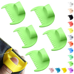 4mm Seam Guide for Hand Sewing Edge Lockranding Tool, Sewing Needle Gauge Measuring Tool, Mini Finger Ruler Kit Ideal for Leather/Fabric/Craft Sew, Blue 2 Pcs