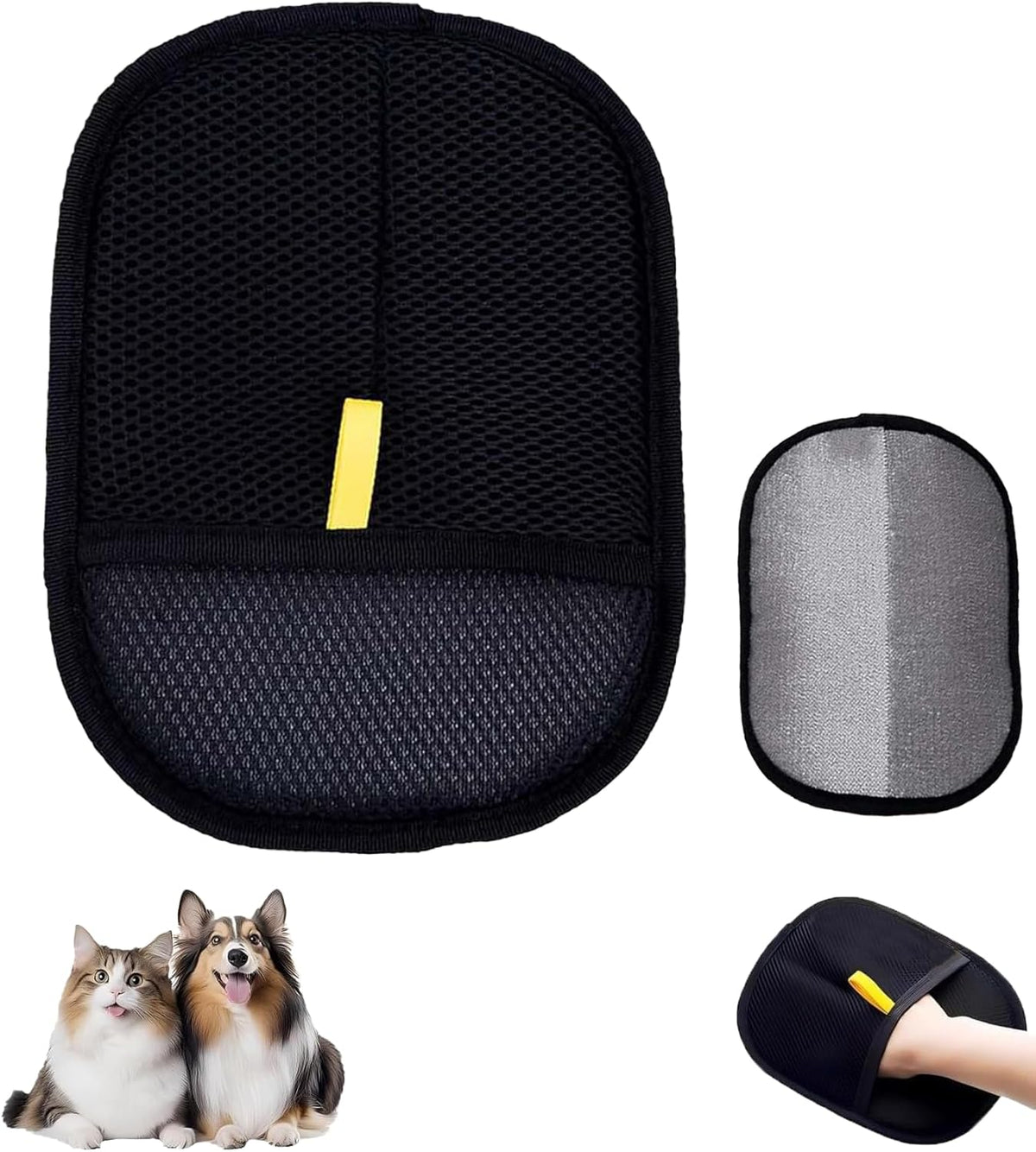 Pet Hair Remover Glove, Double-Sided Grooming Mitt, Reusable Cleaning Tool for Furniture and Upholstery (1)