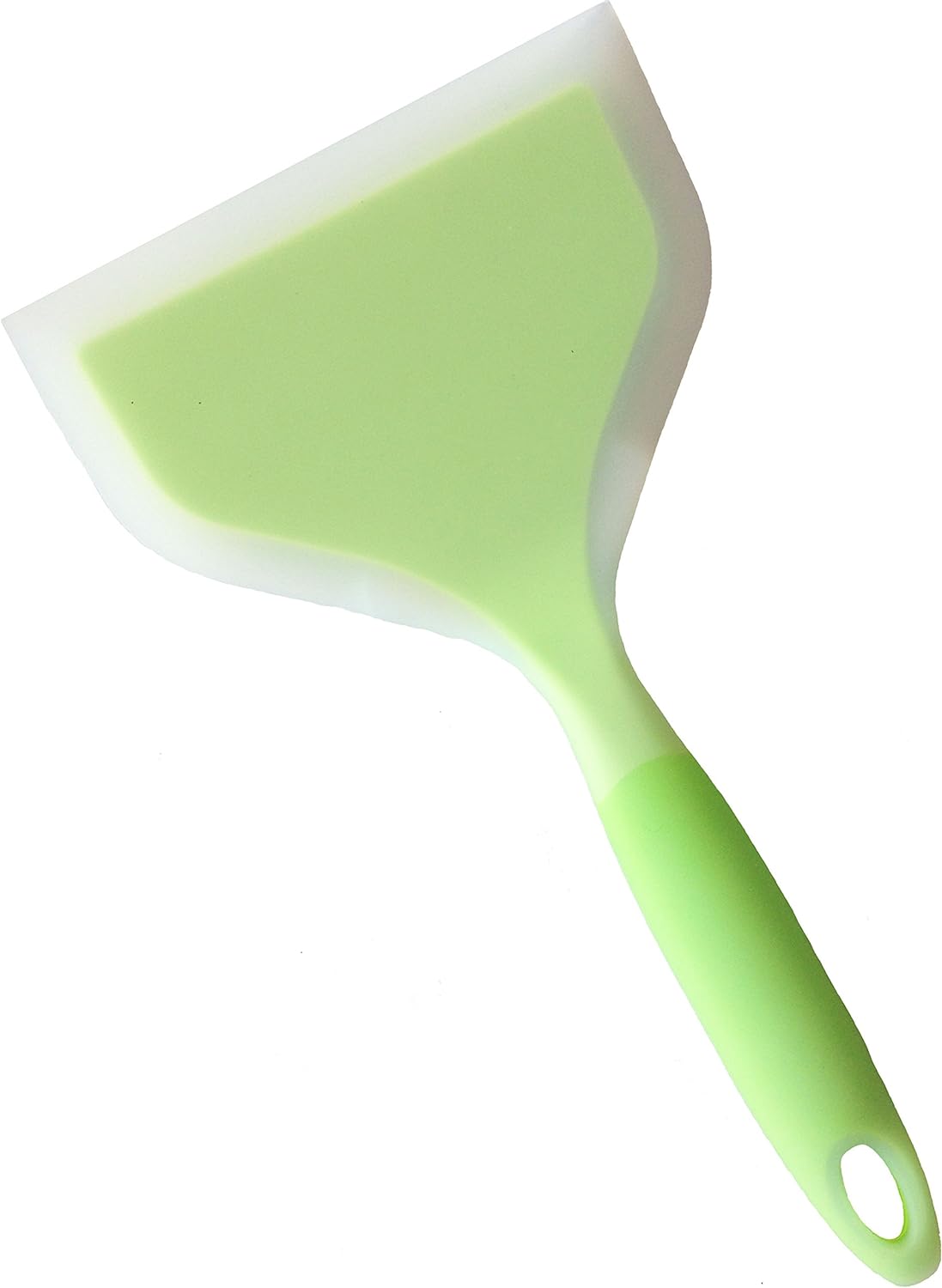 Silicone Wrapped Plastic Fish Spatula Pancakes Shovel Non-Stick Heat-Resistant Wide Flat Turner For Egg Tamales Pizza (Green)