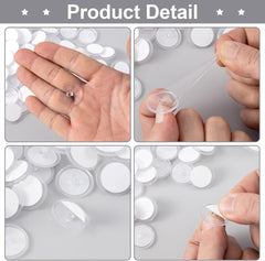 20 Pack Self-Adhesive Ceiling Hooks for Hanging, Small Sticky Ceiling Discs with Metal Hook, Removable Transparent Wall Hanger for Christams Wedding Birthday Party Decorations