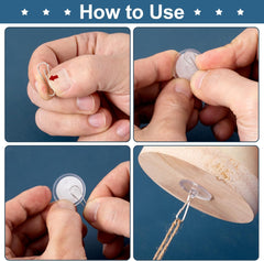 20 Pack Self-Adhesive Ceiling Hooks for Hanging, Small Sticky Ceiling Discs with Metal Hook, Removable Transparent Wall Hanger for Christams Wedding Birthday Party Decorations