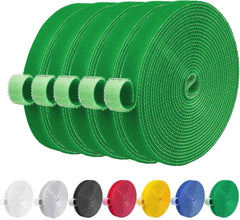 IFNOW 32FT Reusable Fastening Tape Cable Ties Double-Sided Hook-and-Loop Cable Management Tape Strength and Durability 0.4''/Width (Green, 0.4''/32FT,1PCS)