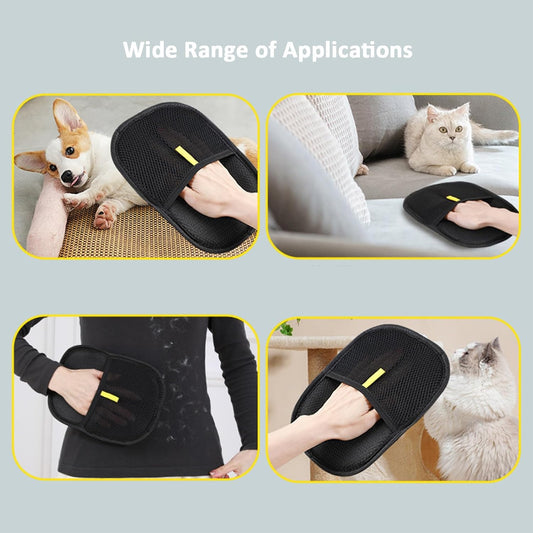 Pet Hair Remover Glove, Double-Sided Grooming Mitt, Reusable Cleaning Tool for Furniture and Upholstery (1)