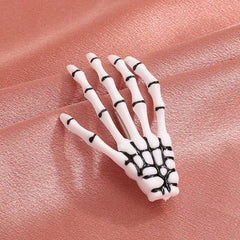 AKOAK 2 Pairs (4 Pcs) Halloween Hair Clip with Skeleton Hand Claw, Female Hair Styling Accessories for Girls (White)