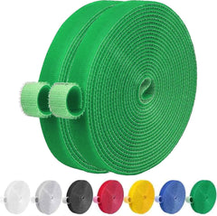 IFNOW 32FT Reusable Fastening Tape Cable Ties Double-Sided Hook-and-Loop Cable Management Tape Strength and Durability 0.4''/Width (Green, 0.4''/32FT,1PCS)