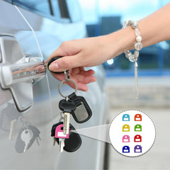8-Pack Key Labels Stretchable All-in-One Key Covers, Key Identification Caps, suitable for most keys with blank and printed labels.