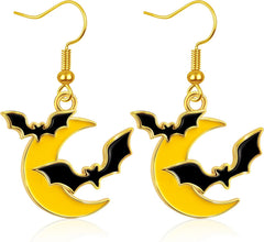 FULLIVE Halloween Earrings, Funny Skeleton Stud Dangle Skull Earrings, Hypoallergenic Halloween Accessories for Women Skeleton Jewelry