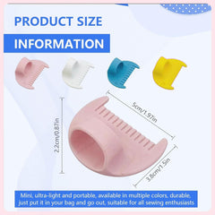 4mm Seam Guide for Hand Sewing Edge Lockranding Tool, Sewing Needle Gauge Measuring Tool, Mini Finger Ruler Kit Ideal for Leather/Fabric/Craft Sew, Blue 2 Pcs