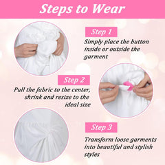 TIESOME 6 Pcs Women’s Clothing Cinch Clips, Waist Cincher Clip Invisible Dress Shirt Cinch Clip Accessories for Women Slimming Down-Hidden Dresses T-Shirts Blouses