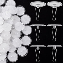 20 Pack Self-Adhesive Ceiling Hooks for Hanging, Small Sticky Ceiling Discs with Metal Hook, Removable Transparent Wall Hanger for Christams Wedding Birthday Party Decorations