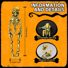 Halloween Skull Earrings with Heart Cutout - Punk Gothic Jewelry for Women Men, Alloy Electroplated Goth Ear Accessories, Lightweight 5g, 4cm Length, Hypoallergenic (Silver/Gold)